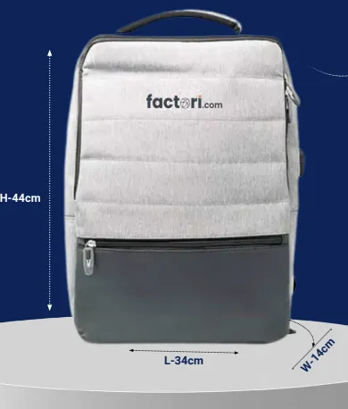 Grey Khadi polyester and PU coated Laptop Bag