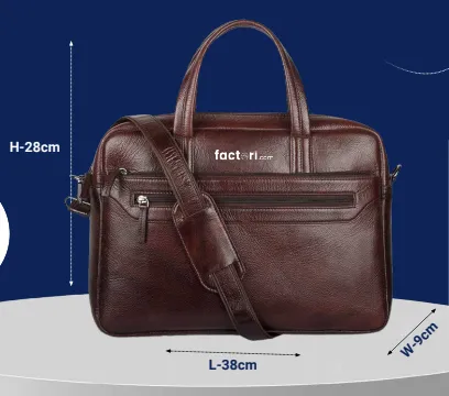 Brown Classic Genuine Leather Laptop Bag