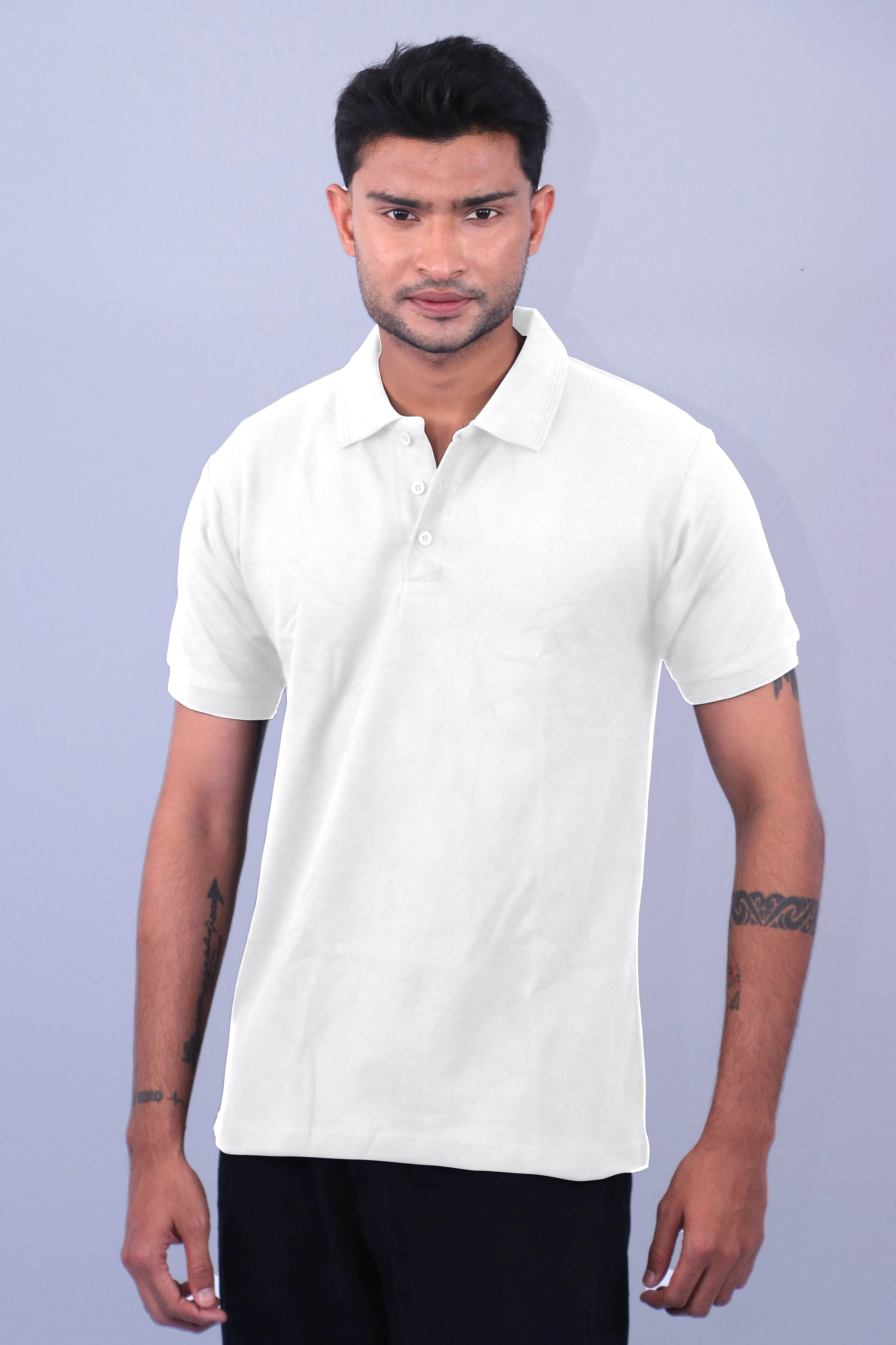 White Cotton Polo Half Sleeve 240 GSM TShirts