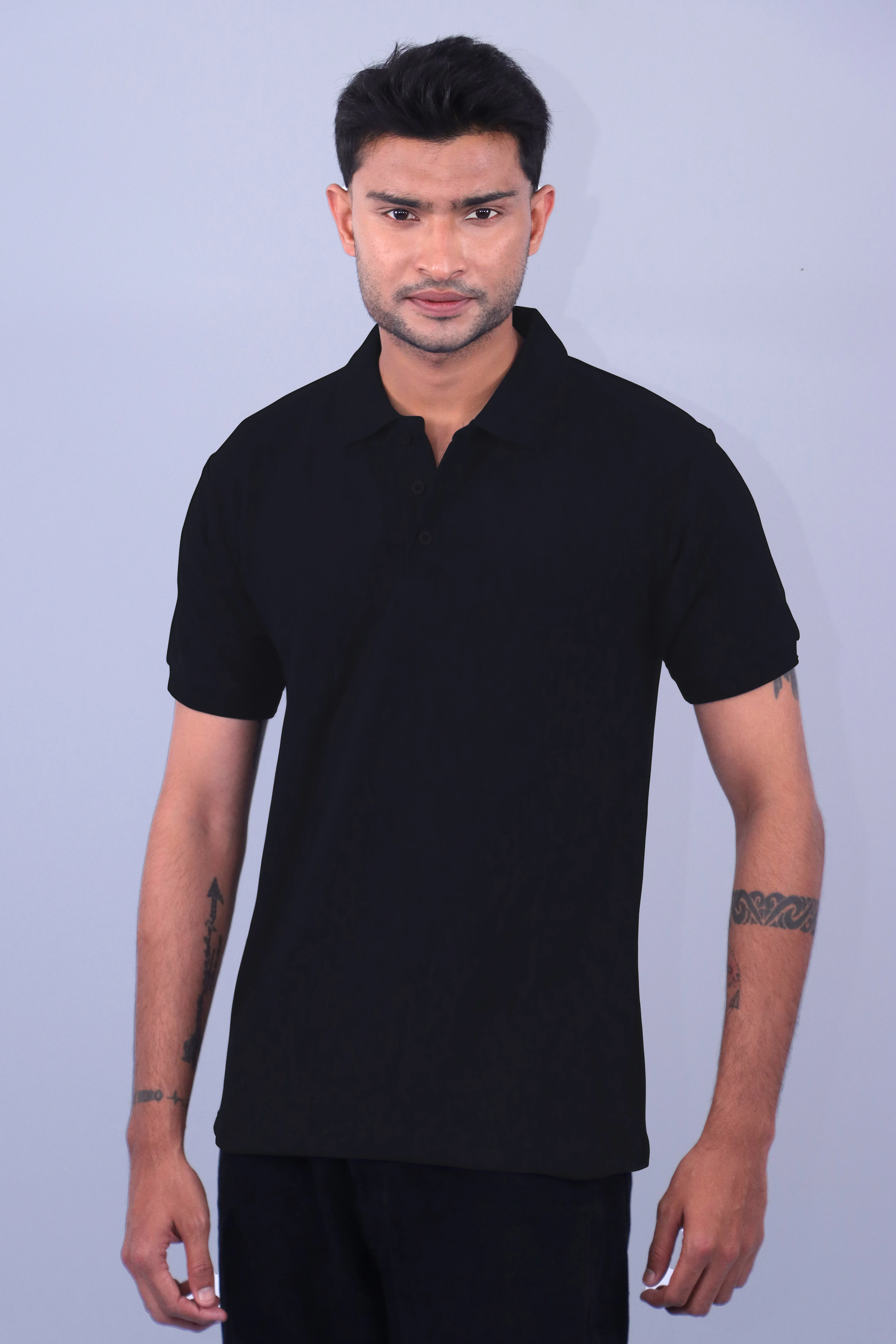 Black Cotton Polo Half Sleeve 240 GSM TShirts