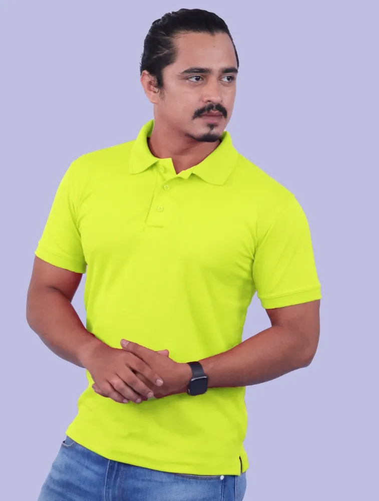 Light Yellow Cotton Polo Half sleeve 220GSM T-shirts
