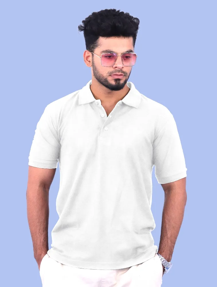 Off White Premium Cotton Polo 240GSM T-Shirts