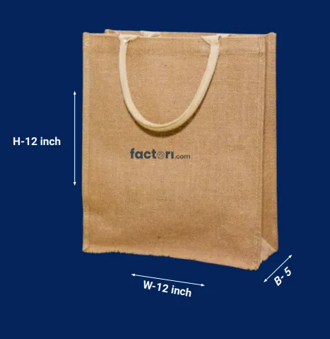 Natural Juco Bag 12x12x5 Inches