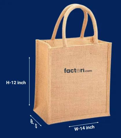 Natural Jute Bag 12x14x5 Inches