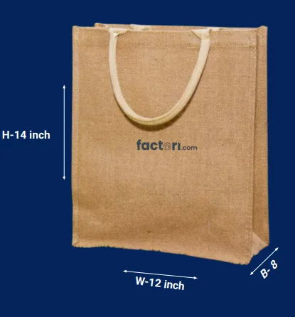 Natural Juco Bag 12x14x8 Inches