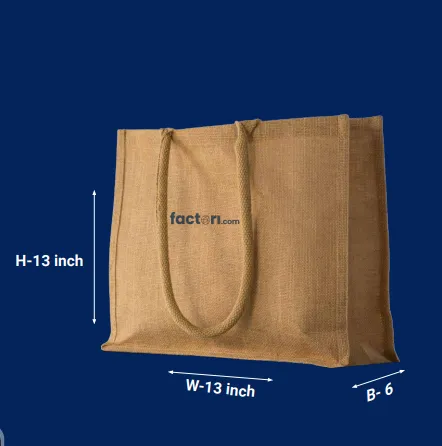 Natural Juco Bag 13x13x6 Inches