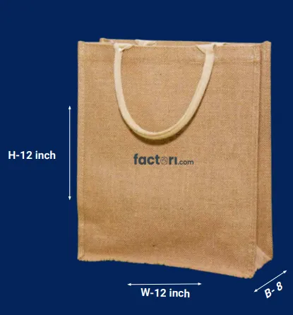 Natural Juco Bag 12x12x8 Inches