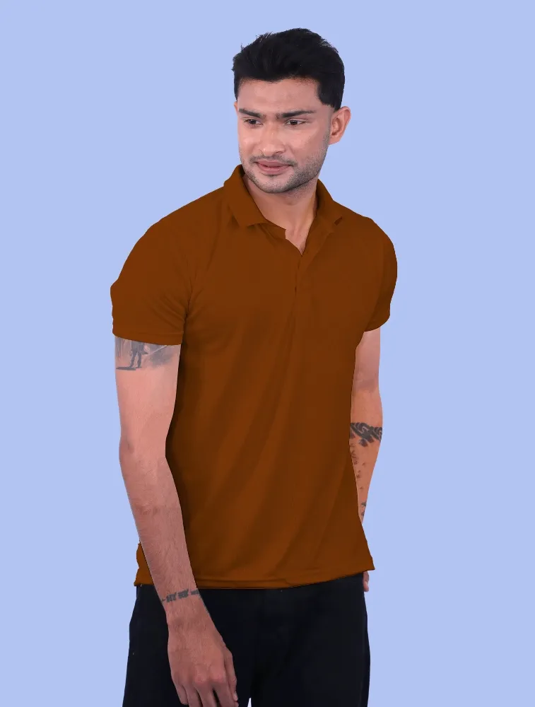 Brown Selina Half Sleeve 150GSM Polo T-shirts