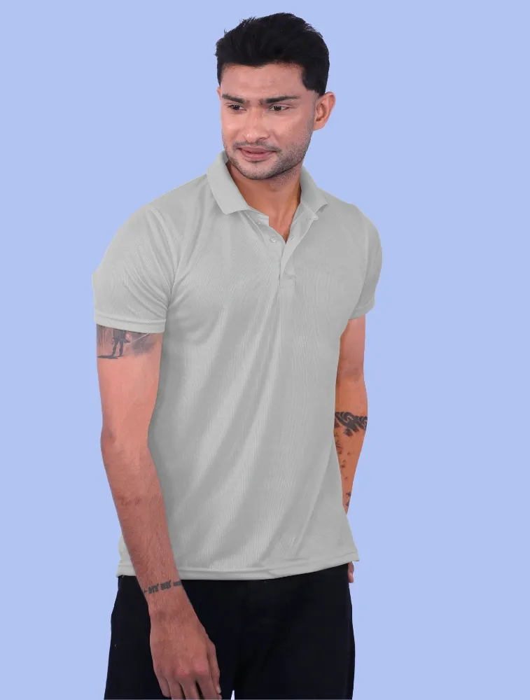 Rj Fashion Grey Selina Half Sleeve 150GSM Polo T-shirts
