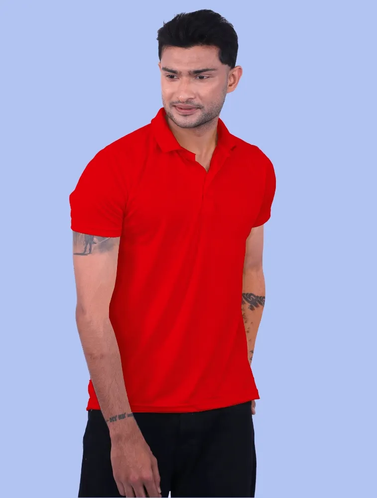 Red Selina Half Sleeve 150 GSM Polo T-shirts
