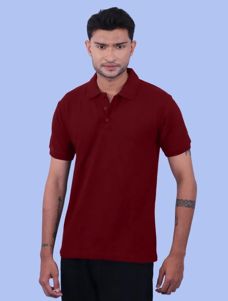 Maroon Cotton Polo Half Sleeve 240 GSM Tshirts