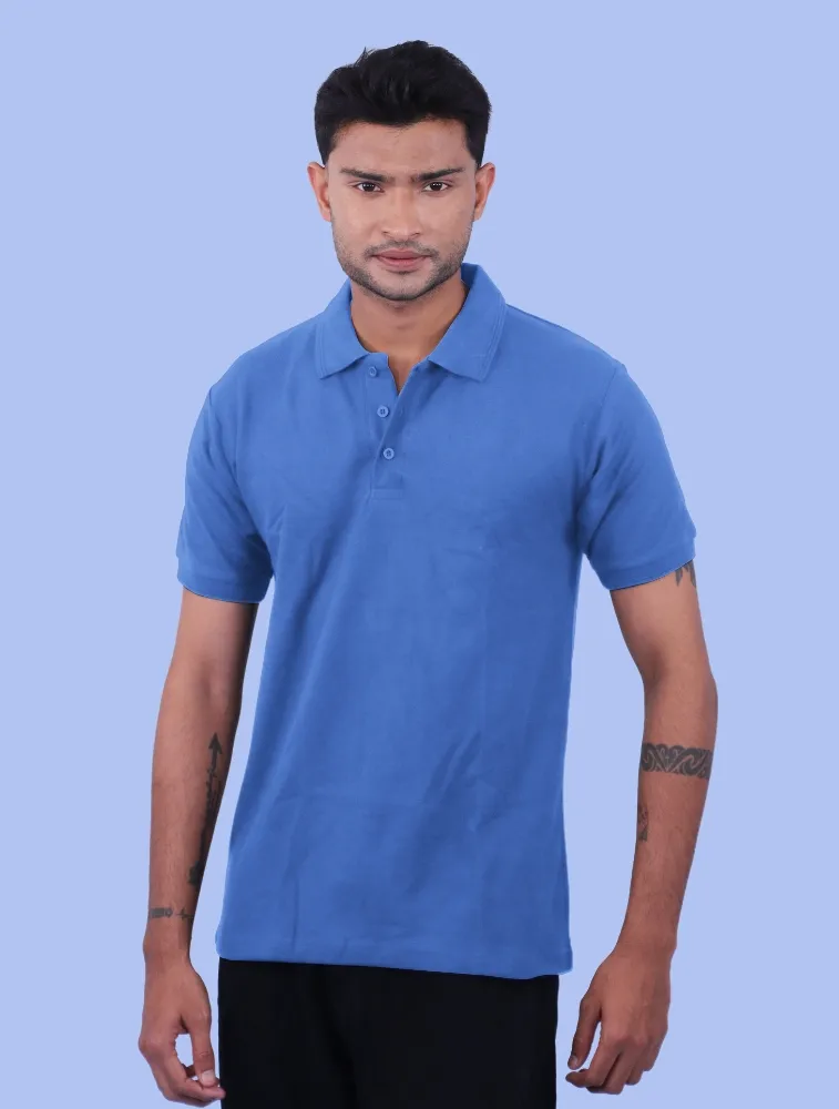 Royal Blue Cotton Polo Half Sleeve 240 GSM Tshirts