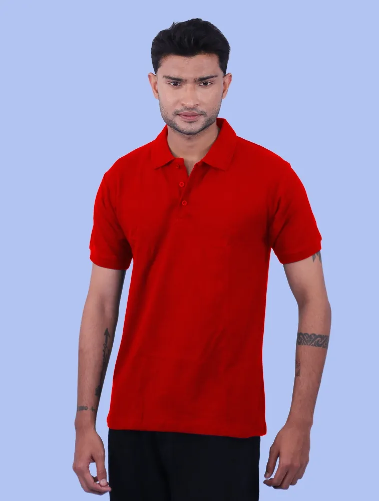Red Cotton Polo Half Sleeve 240 GSM Tshirts
