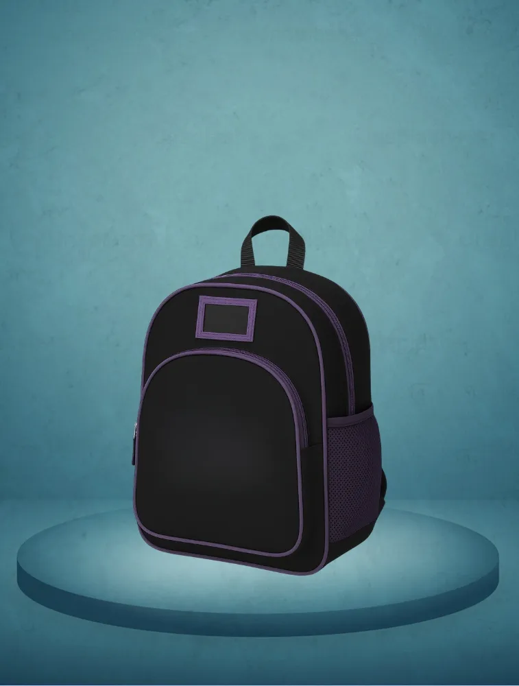 Black with Purple Pipping Promotional Primary School Bag 16 inch