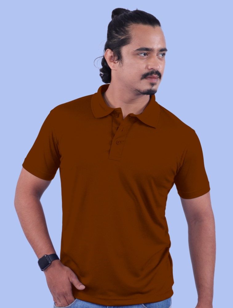 brown dri fit shirt