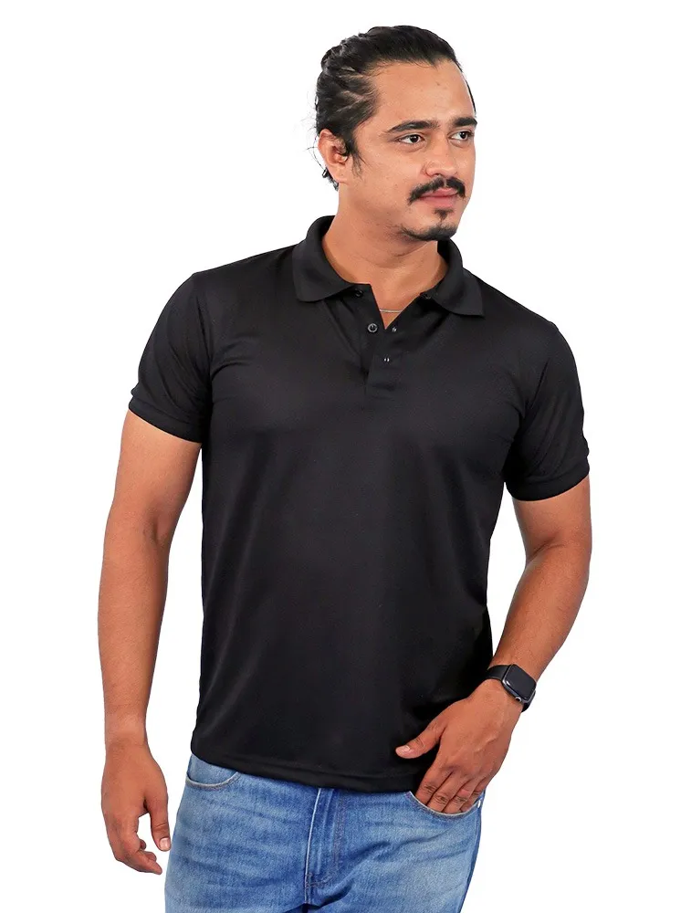 Black Premium Mars Polo Half Sleeve 200GSM Tshirts