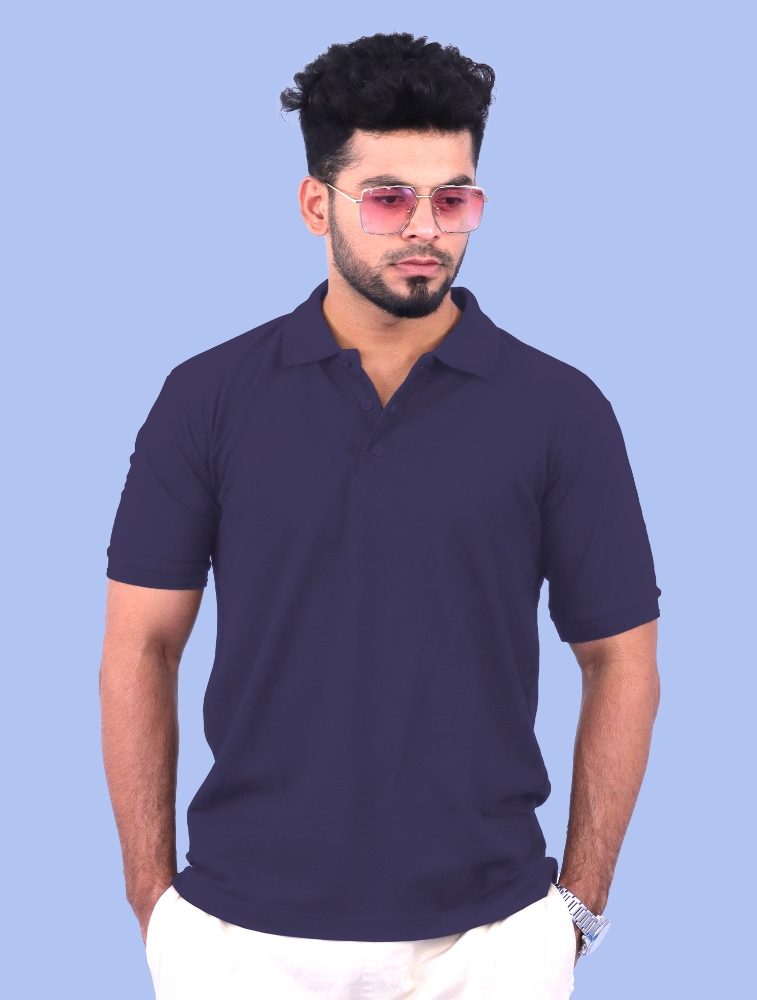 Petrol Blue Cotton Polo Half Sleeve 240 GSM TShirts