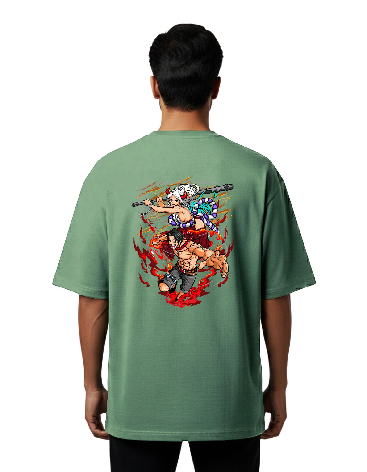 Ace Oversized Cotton French Terry T-Shirt 240 GSM D Green