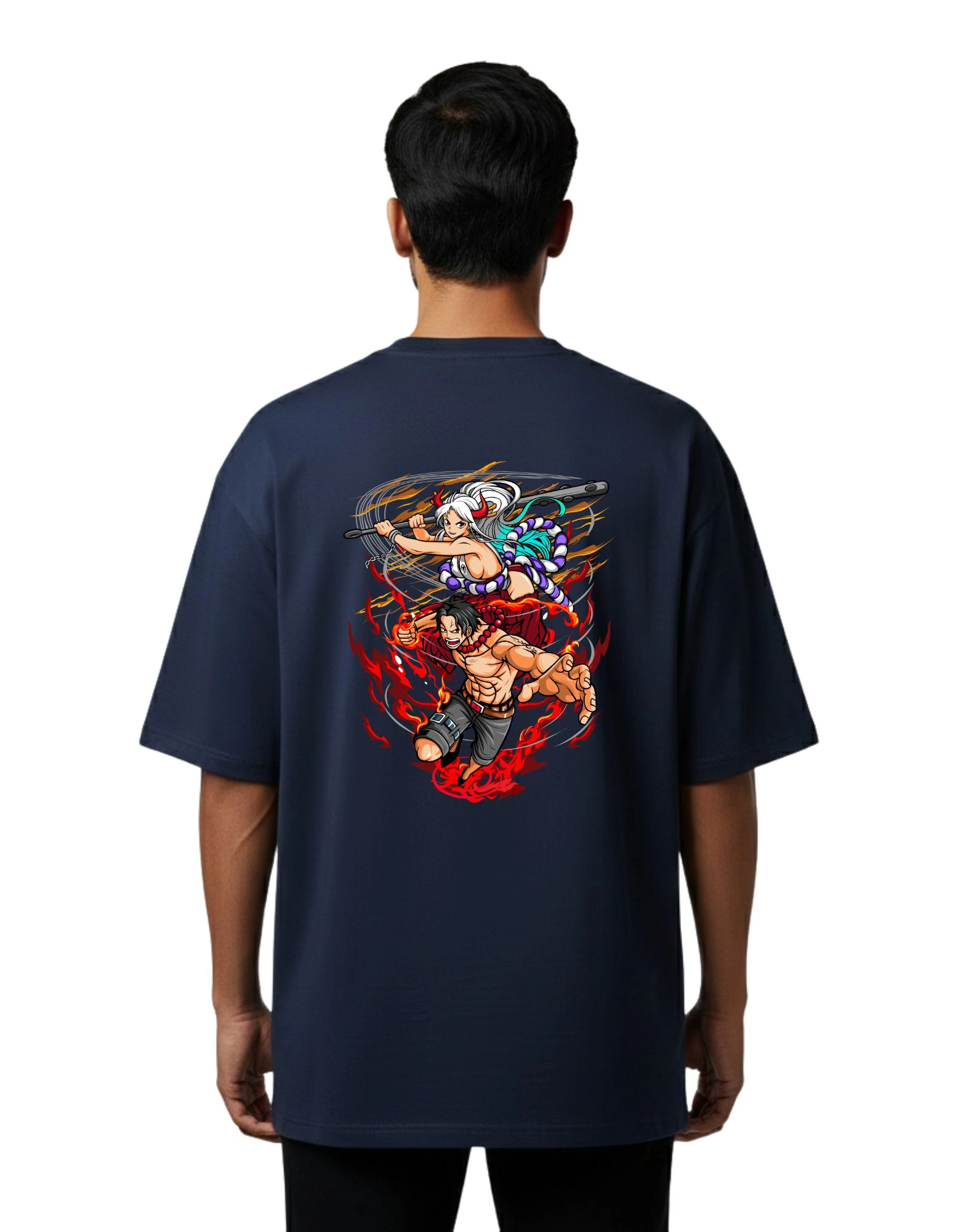 Ace Oversized Cotton French Terry T-Shirt 240 GSM Navy Blue