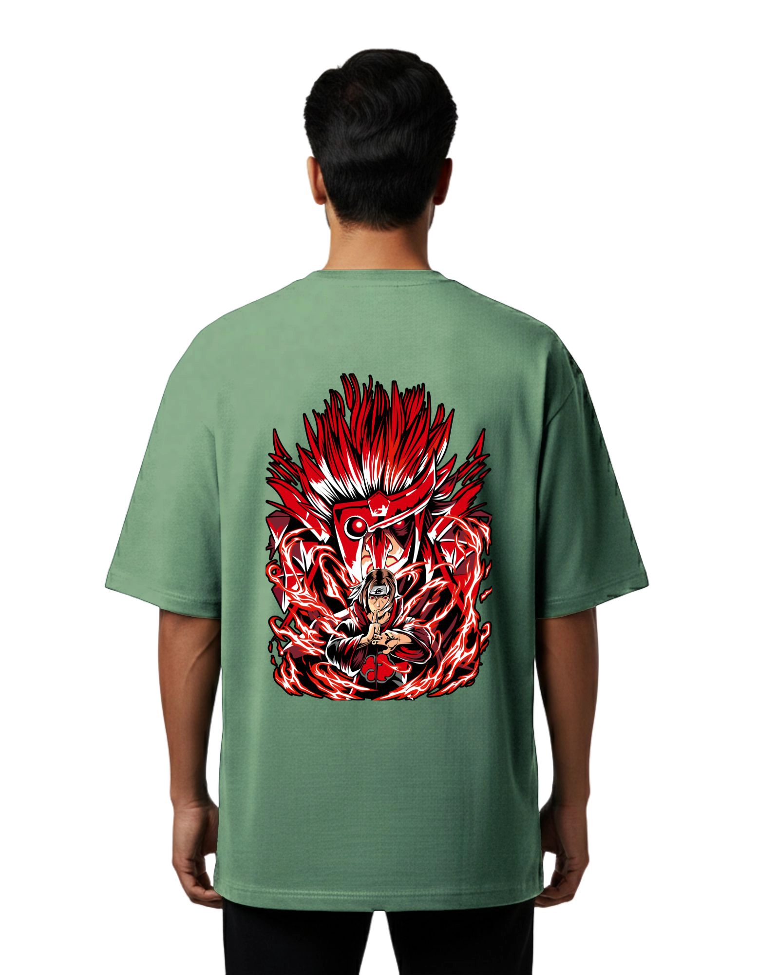 Akatsuki Inferno Oversize Cotton French Terry T-Shirt 240 GSM D Green