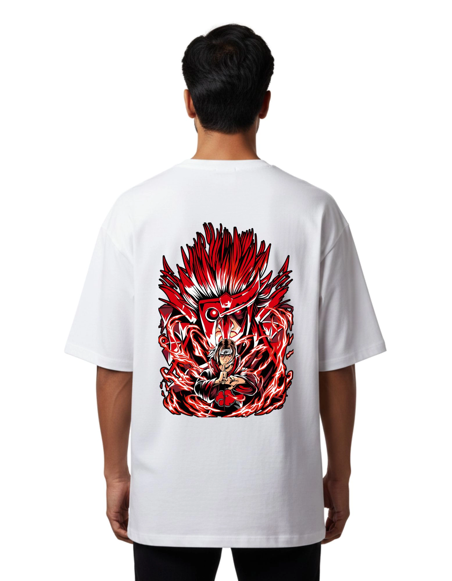 Akatsuki Inferno Oversize Cotton French Terry T-Shirt 240 GSM White