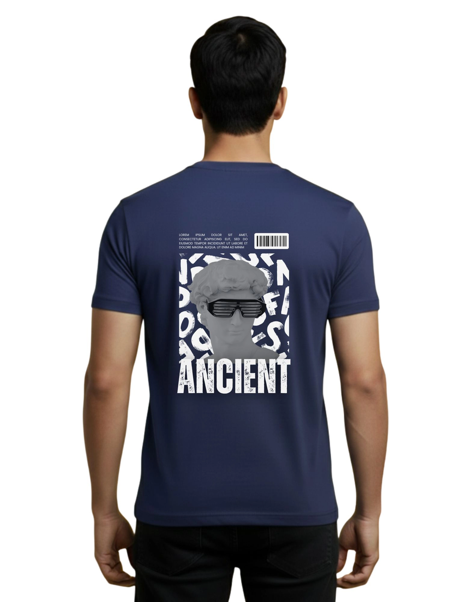 Ancient Graphic Round Neck 180 GSM T-Shirt Navy Blue