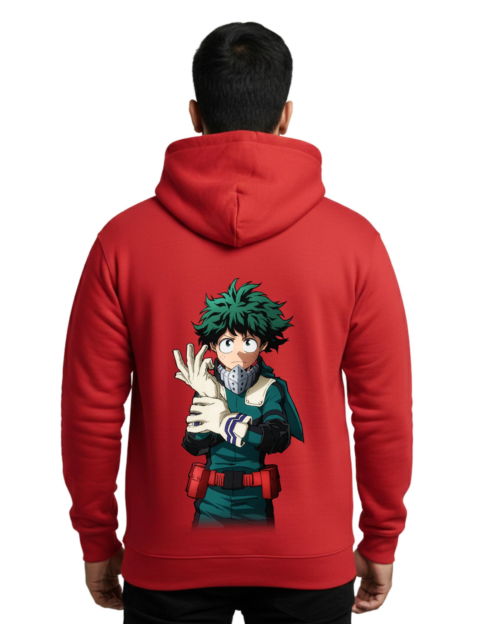 Anime Hero 300 GSM Hoodie Without Zipper Red