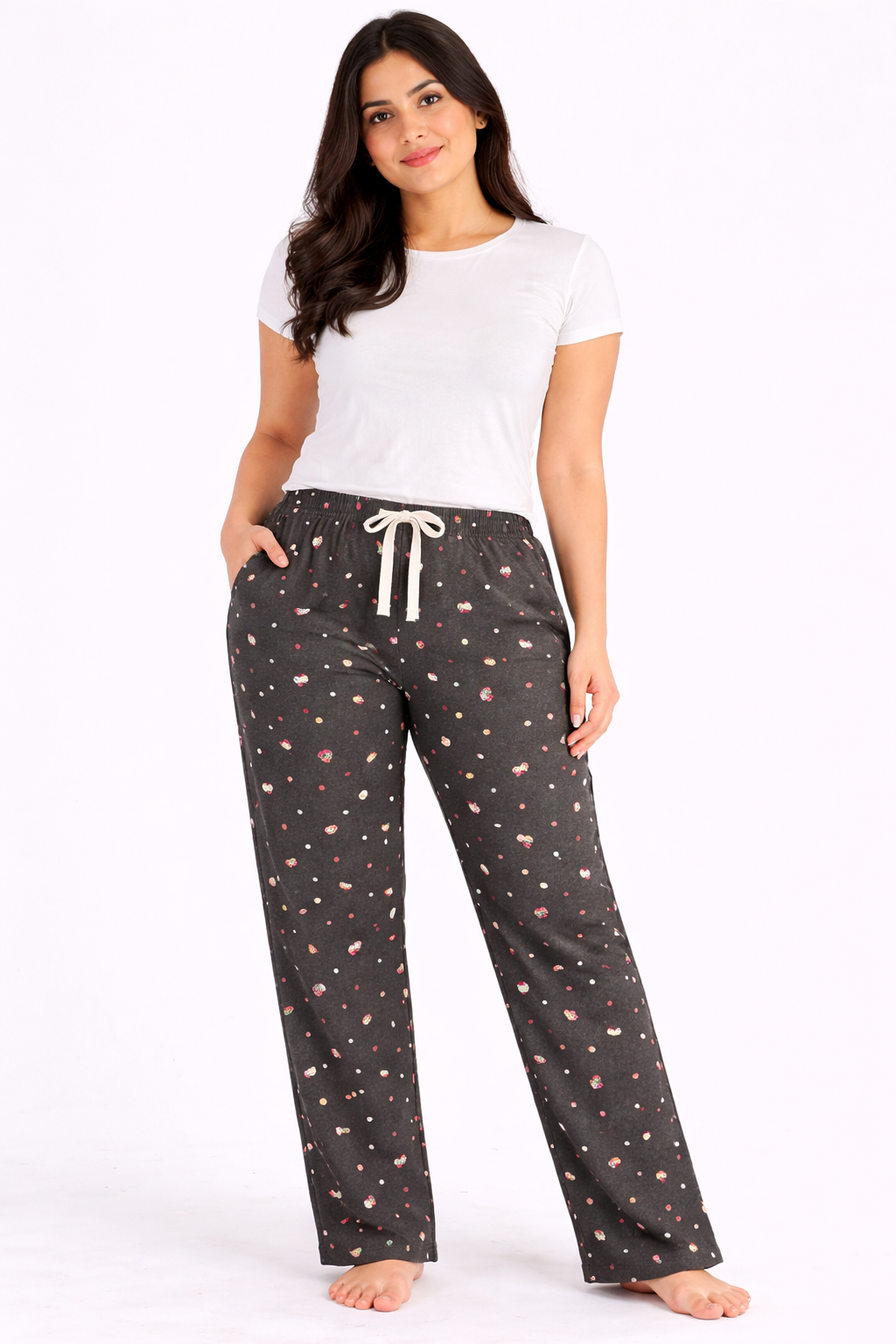 Antra Melange Womens Printed Polycotton 120 GSM Lounge Pant