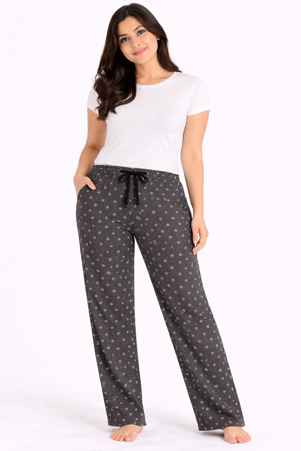 Antra Melange Womens Printed Polycotton 120 GSM Lounge Pant