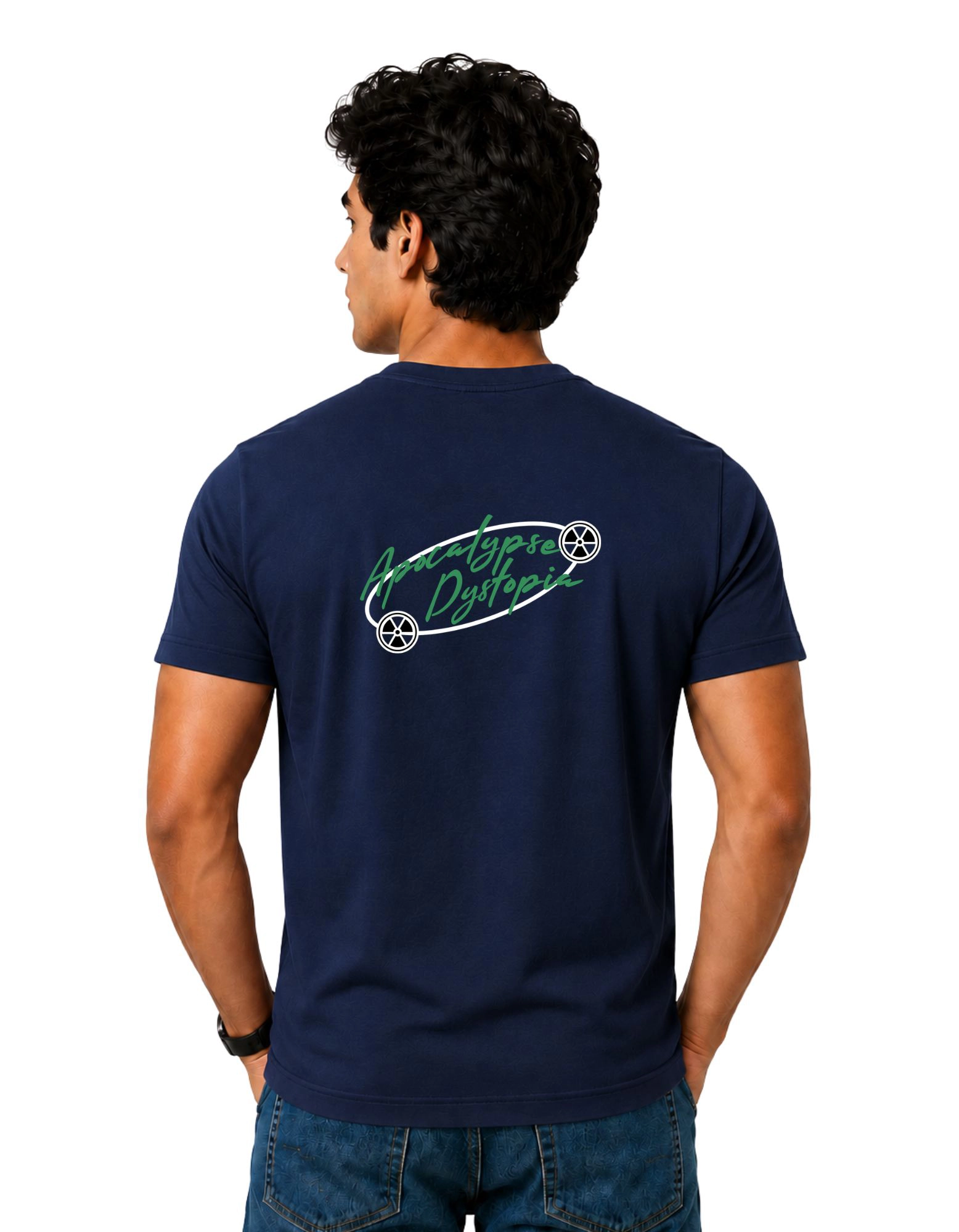 Apocalypse Dystopia Cotton Round Neck T-Shirt 180 GSM Navy Blue