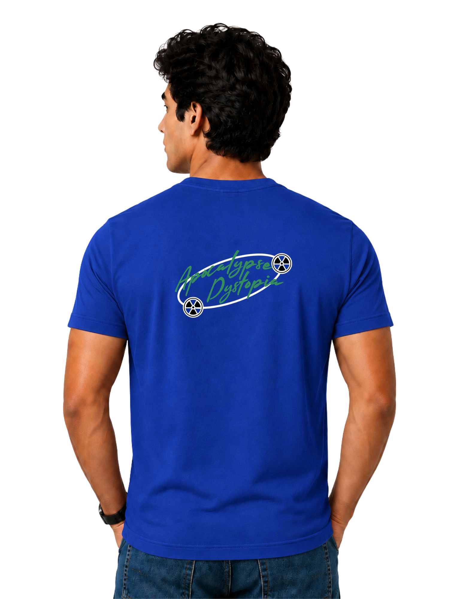 Apocalypse Dystopia Cotton Round Neck T-Shirt 180 GSM Royal Blue
