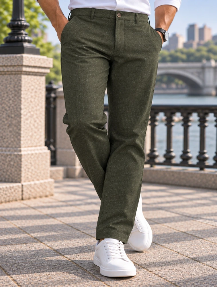 Army Green Mens Classic Fit Chino