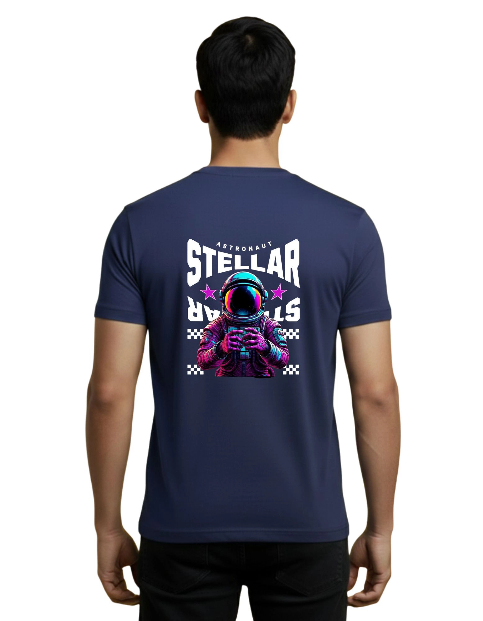 Astronaut Stellar Round Neck 180 GSM T-Shirt Navy Blue