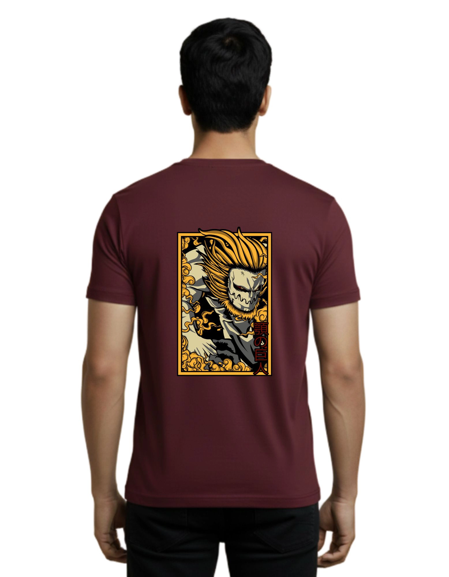 Attack Titan Rage Cotton Round Neck T-Shirt 180 GSM Maroon