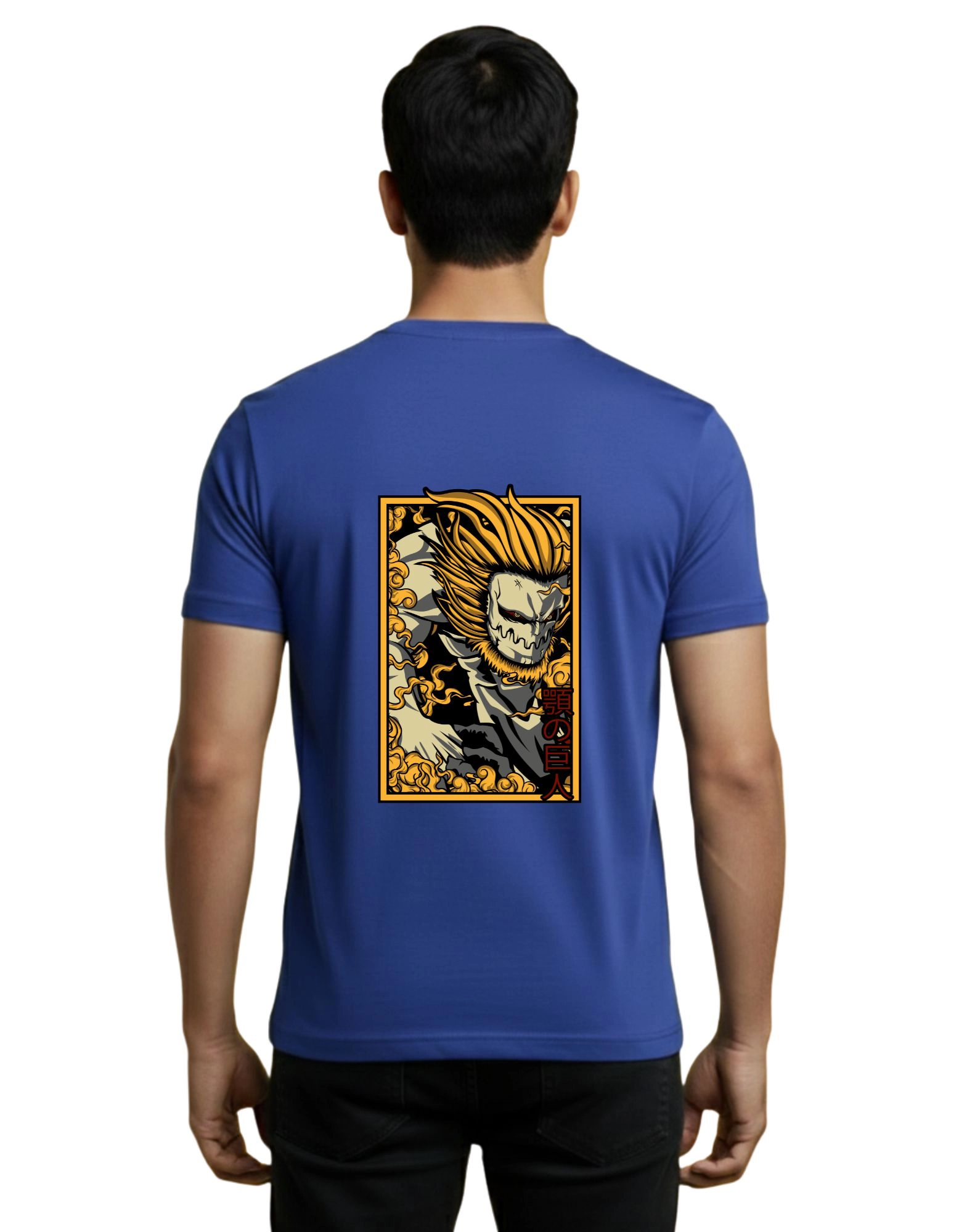 Attack Titan Rage Cotton Round Neck T-Shirt 180 GSM Royal Blue