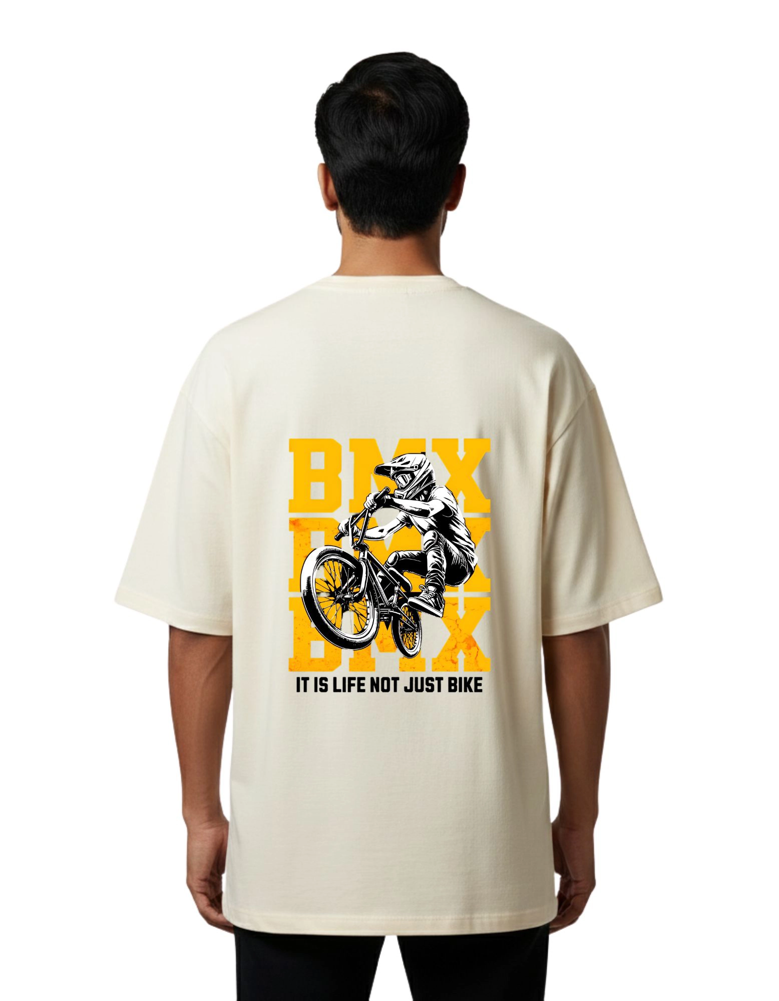 BMX Oversized French Terry 240 GSM T-Shirt Beige