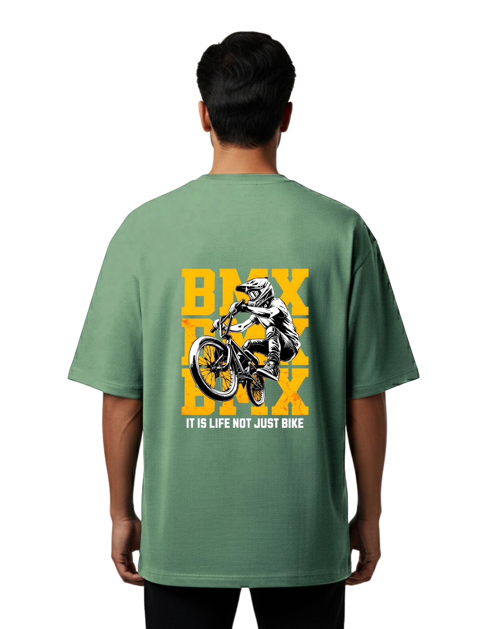 BMX Oversized French Terry 240 GSM T-Shirt D Green