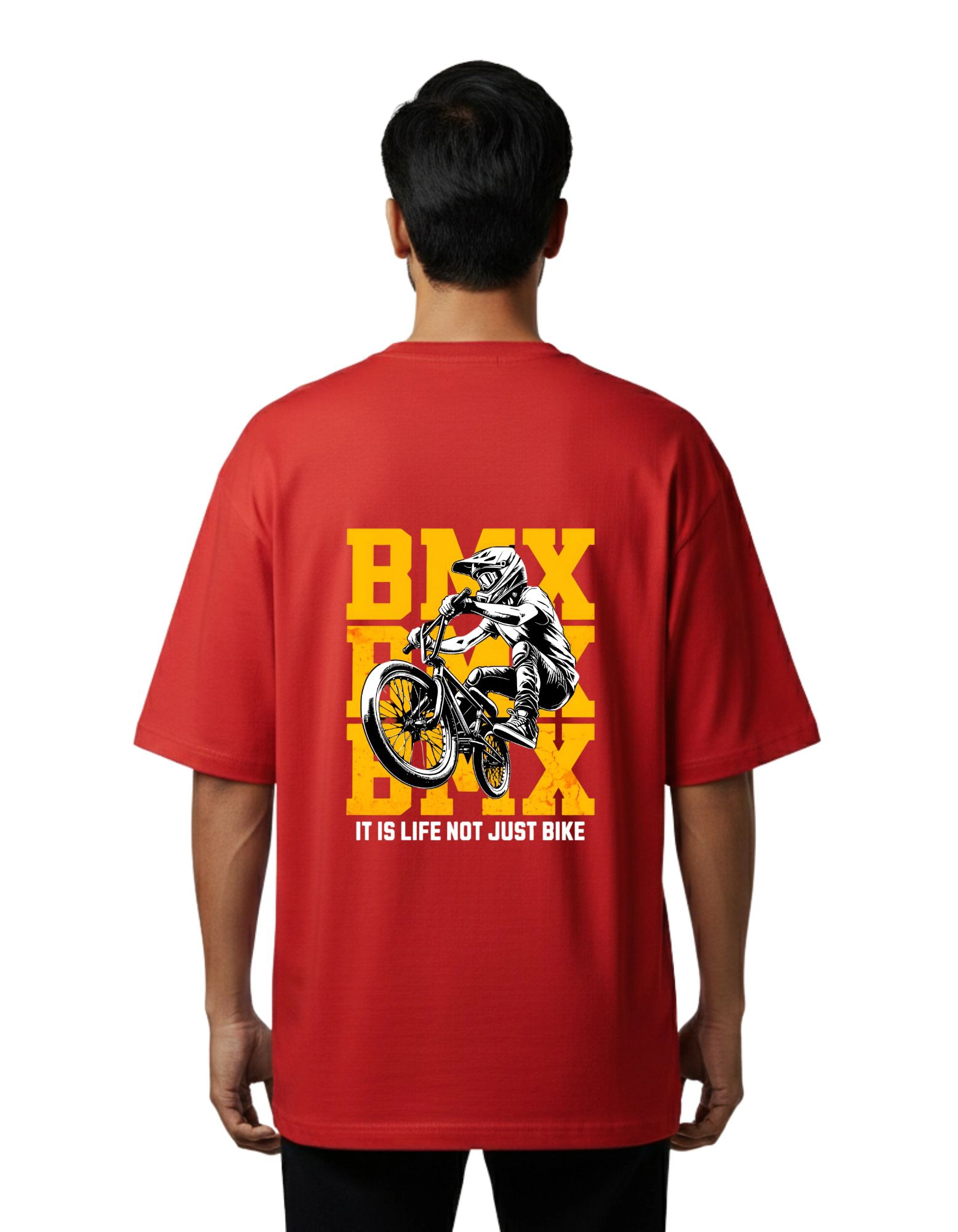 BMX Oversized French Terry 240 GSM T-Shirt Red