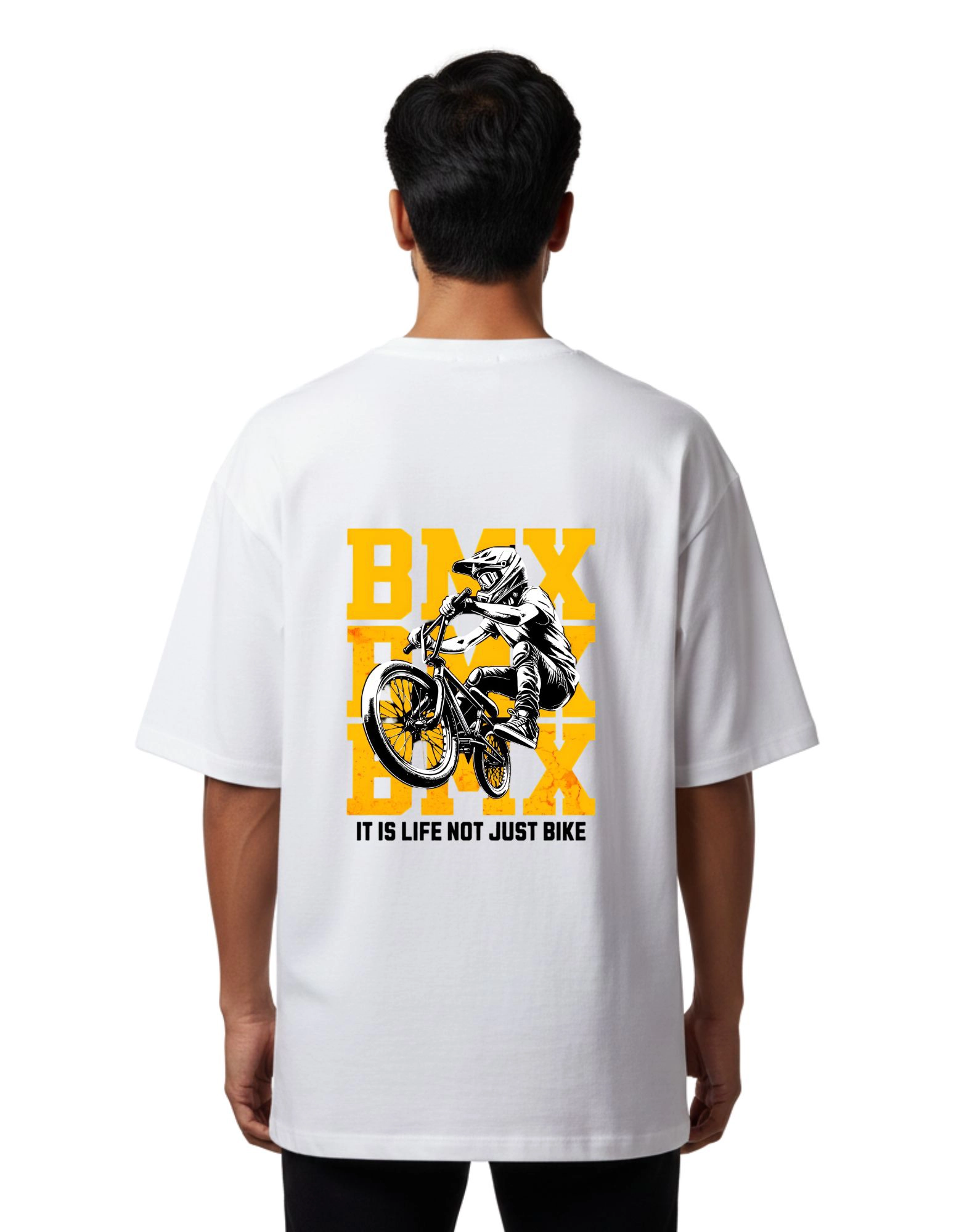 BMX Oversized French Terry 240 GSM T-Shirt White