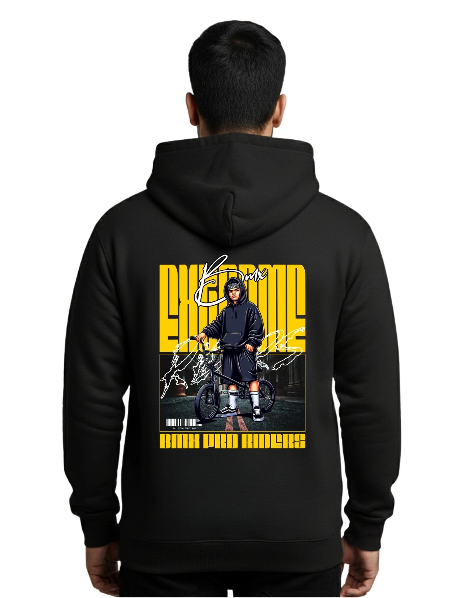 BMX Pro Riders Cotton Hoodie Without Zipper 300 GSM Black