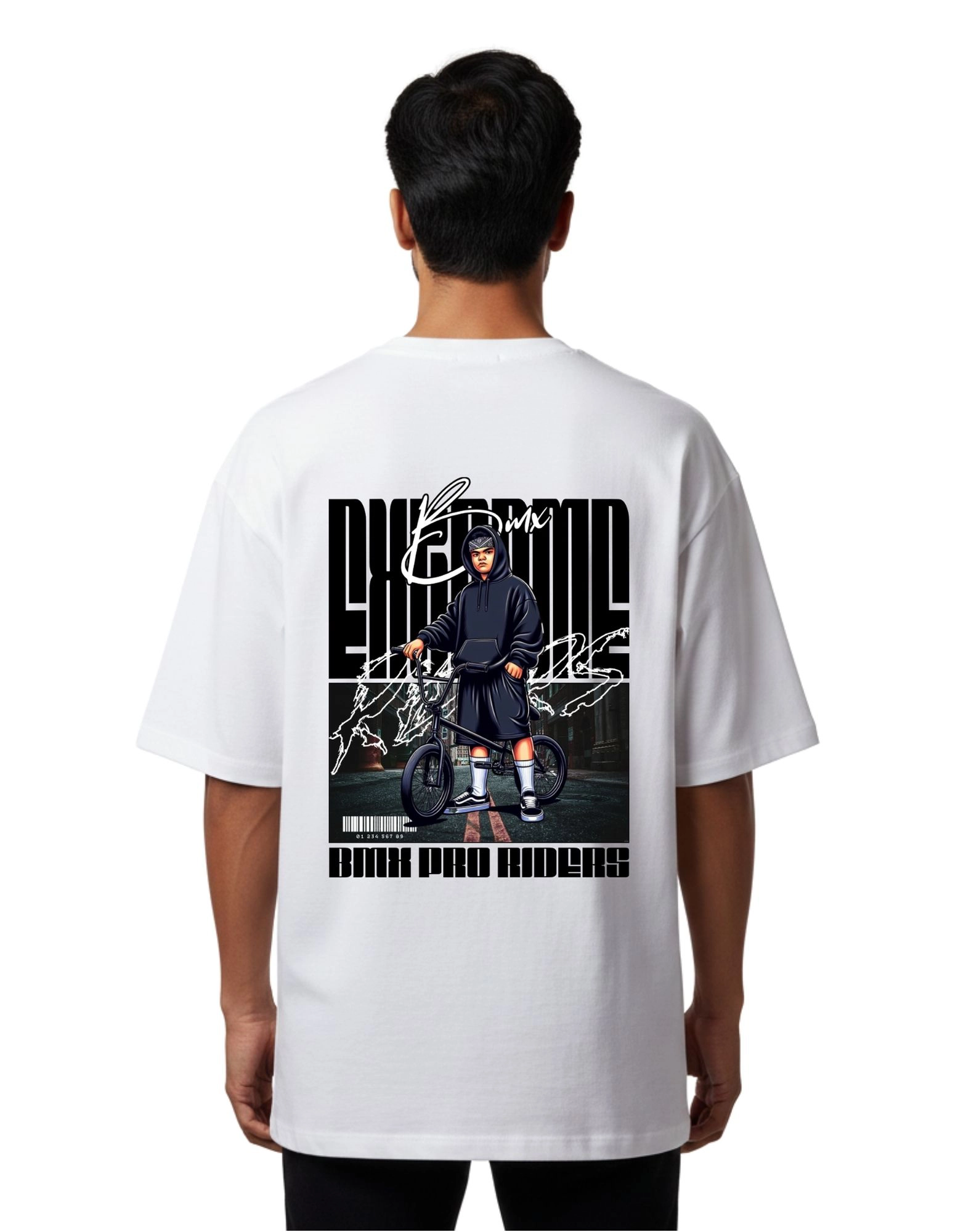 BMX Pro Riders Oversized Cotton French Terry T-Shirt 240 GSM White