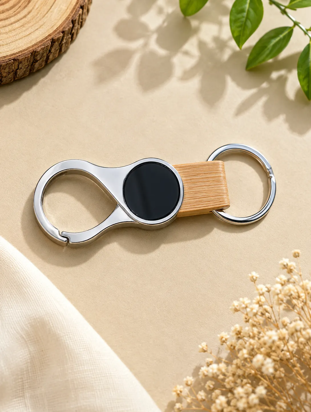 Bamboo Circle  Premium Keychain