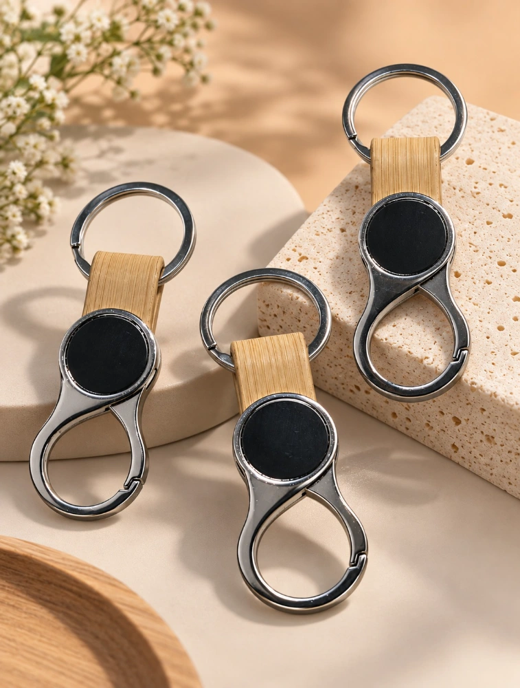 Bamboo Flip Stone Pattern Premium Key chain Pack of 3