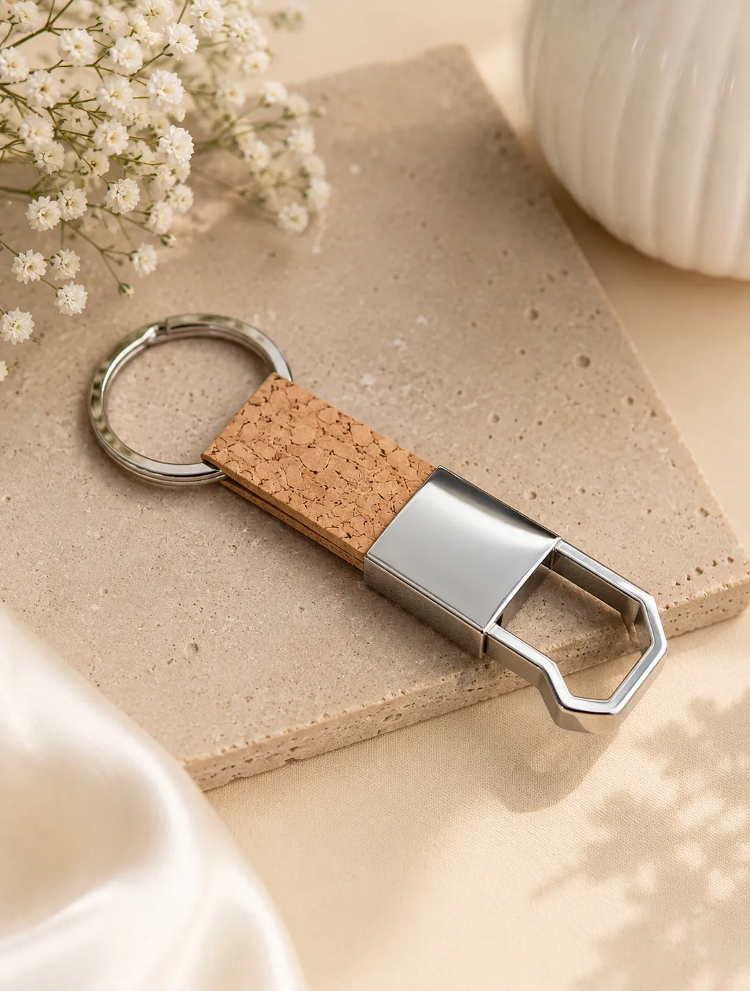 Bamboo Flip Stone Pattern Premium Keychain