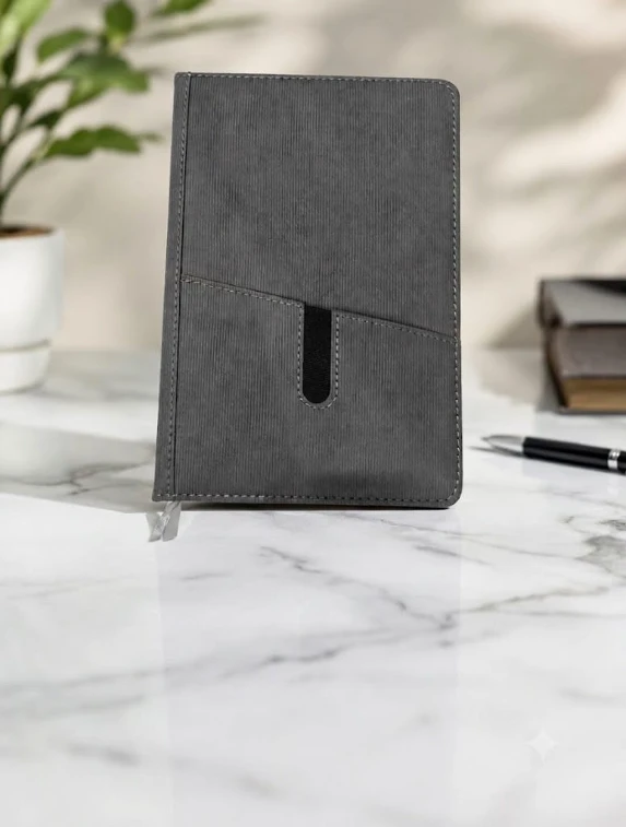 Bamboo Grey Premium Textured Single Line Diary