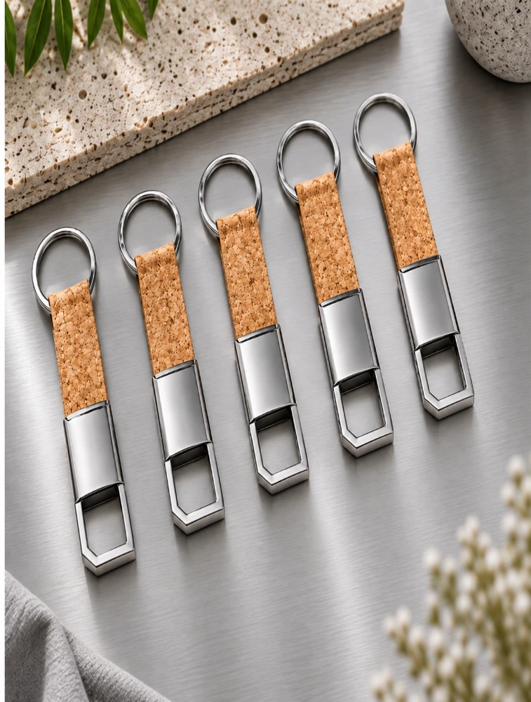 Bamboo Opener Stone Pattern Premium Key chain Pack of 5
