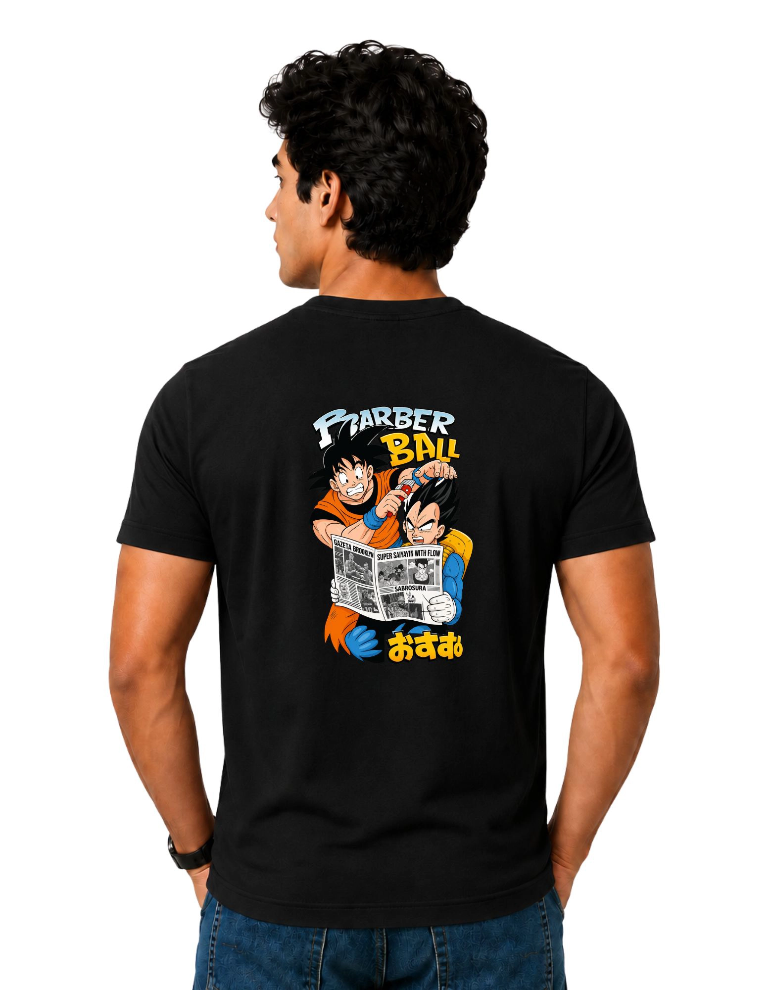 Barber Ball Cotton Round Neck T-Shirt 180 GSM Black
