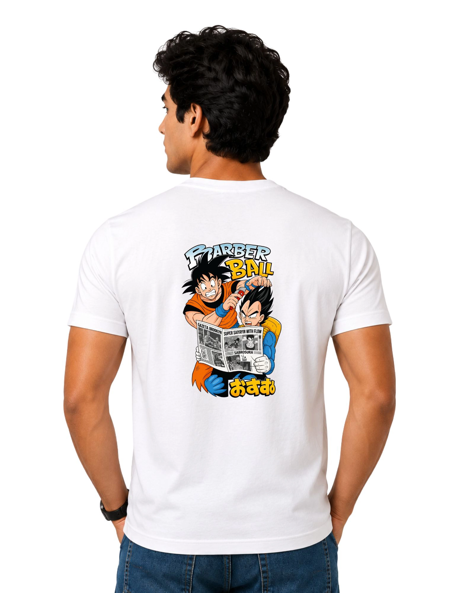 Barber Ball Cotton Round Neck T-Shirt 180 GSM White