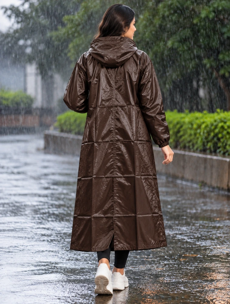 Dark Brown UNIFAB INDIA Waterproof Raincoat