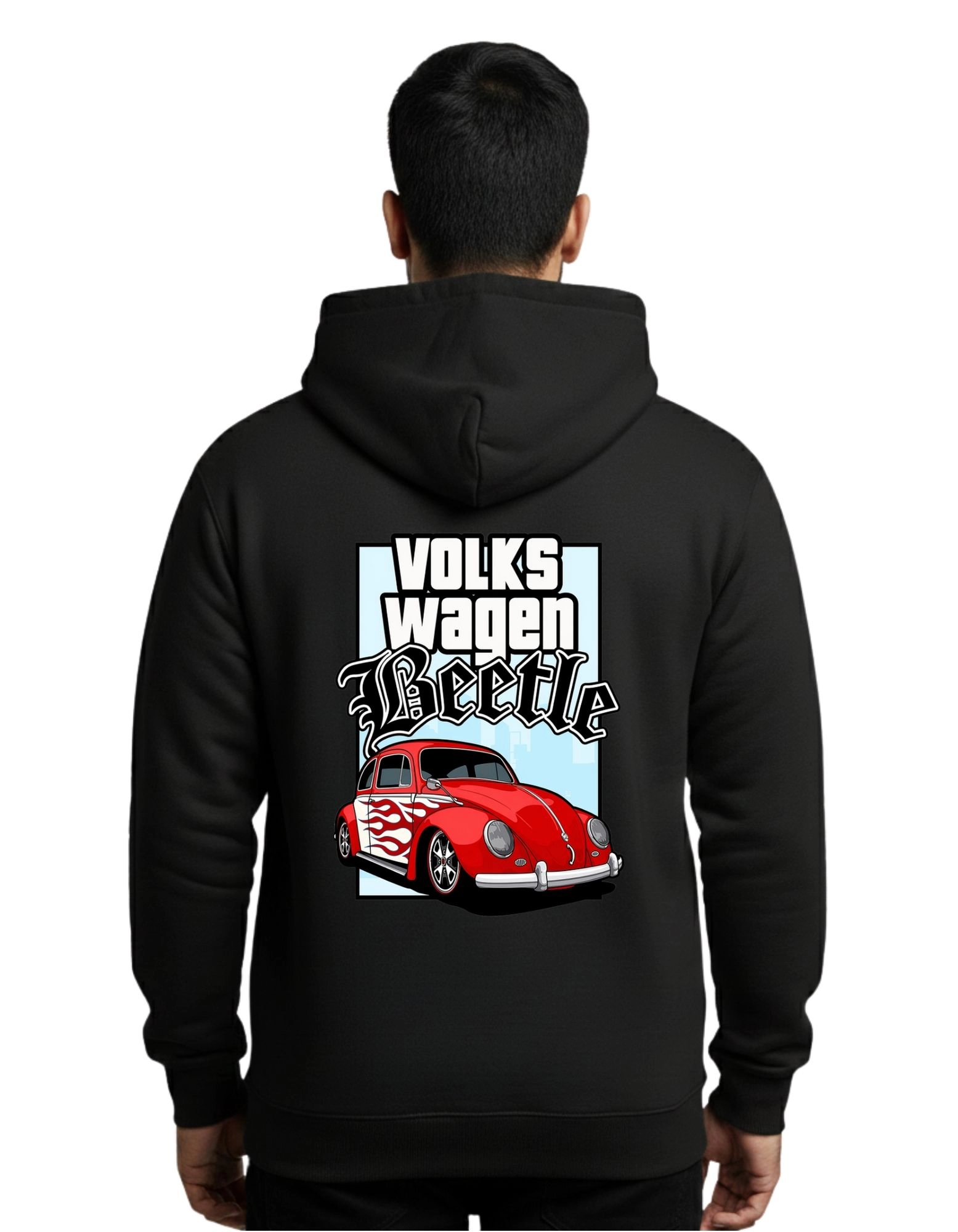 Beetle Cotton Hoodie Without Zipper 300 GSM Black